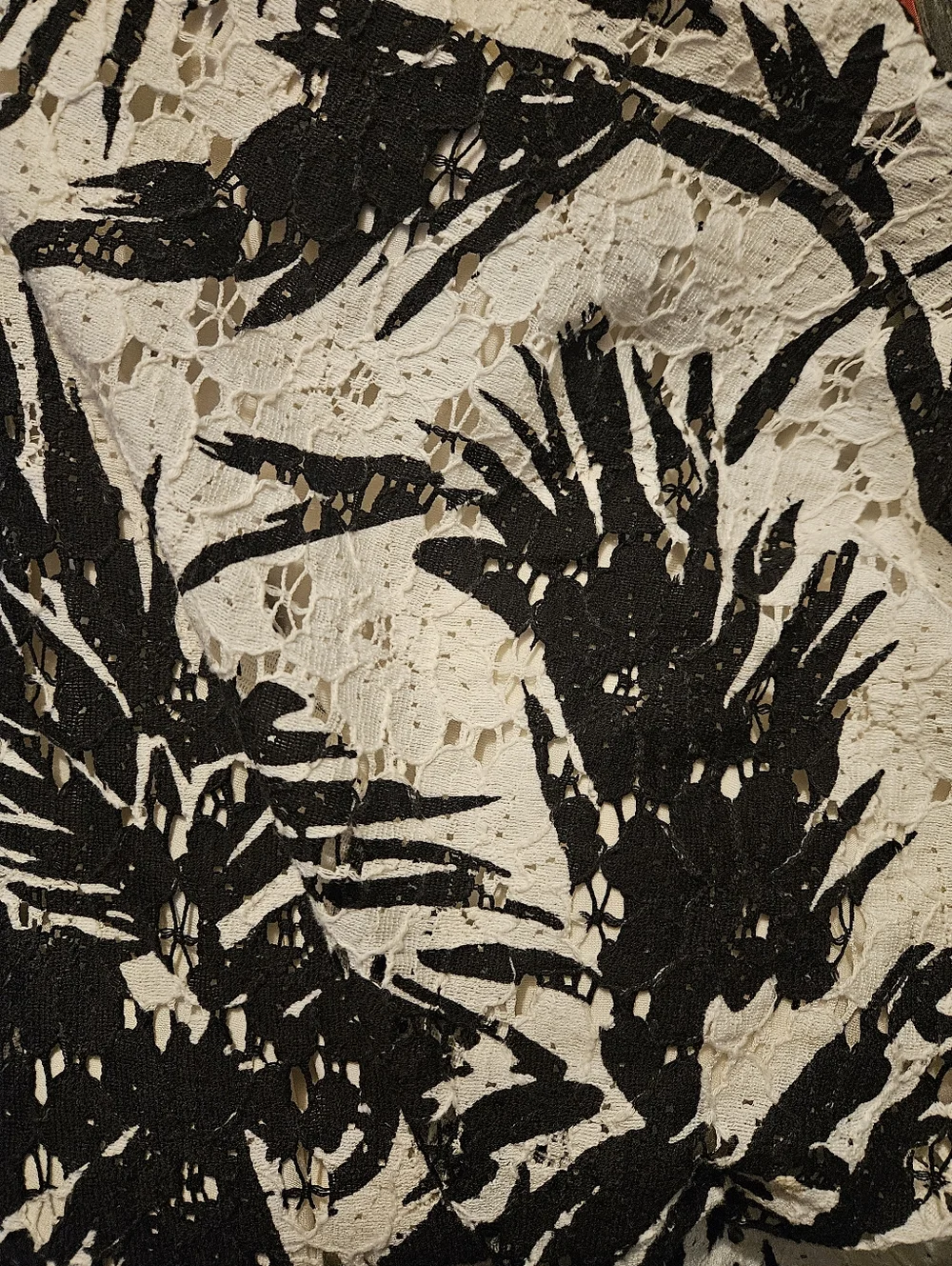 Diane von Furstenberg DVF One-Shoulder Palm Lace Ruched Mini Dress - Size 10 - Picture 5 of 5